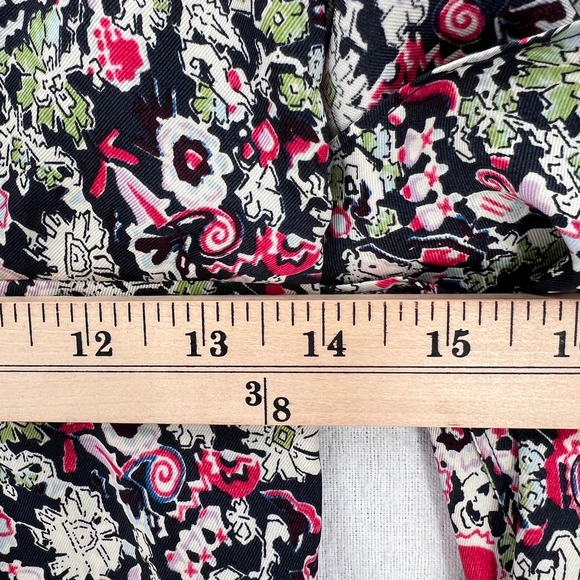 CINQ A SEPT Quinn Dress Womens Floral Print Navy Multi Layered Shirt Tie Midi - Picture 15 of 16